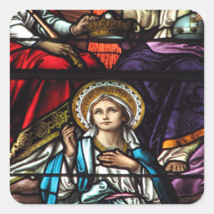 Sticker Carré Coronation de Virgin Mary Stained Glass