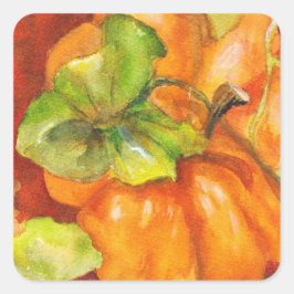 Sticker Carré Correctif Citrouille aquarelle