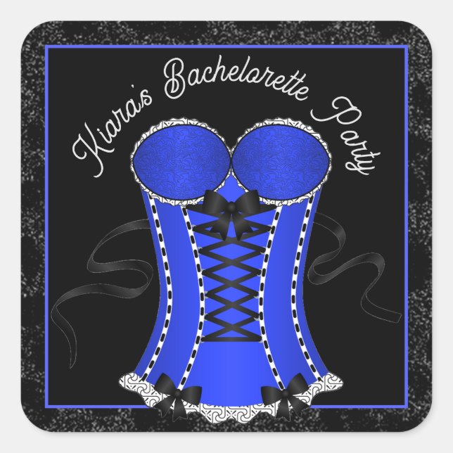 Sticker Carré Corset bleu flirt (Devant)