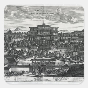 Sticker Carré Cortège de Macao, une illustration