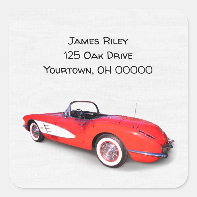 Sticker Carré Corvette rouge 1960 (Devant)