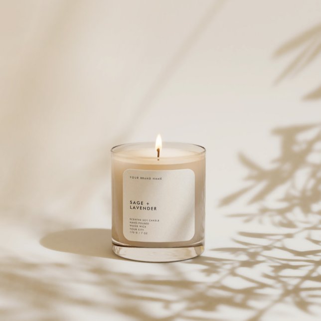 Sticker Carré Cosmétique de bougie minimaliste moderne (Créateur téléchargé)