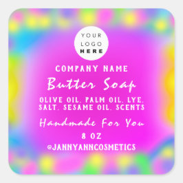 Sticker Carré Cosmétique de savon à balm Holographe Personnalisé