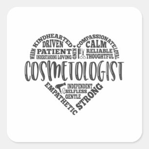 Sticker Carré Cosmetologue, cosmétique, salon de coiffure