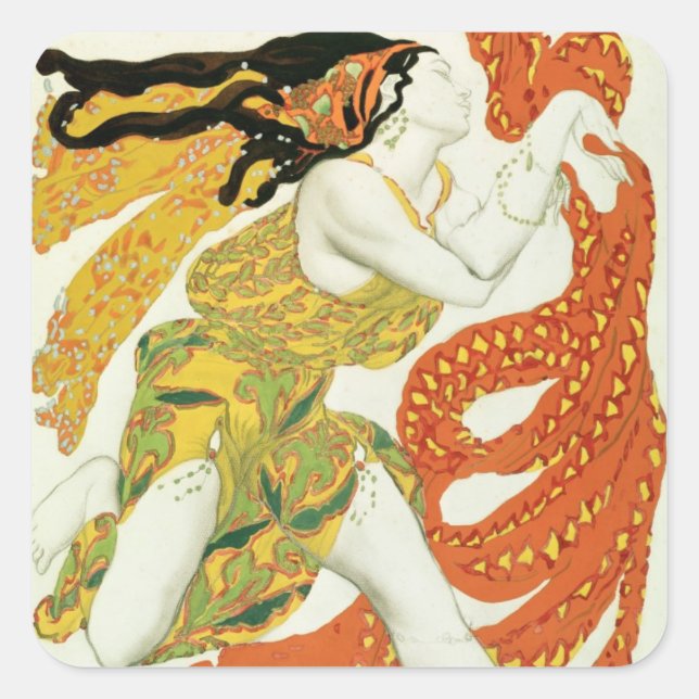 Sticker Carré Costume design for a bacchante in Narcisse (Devant)
