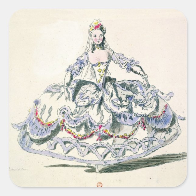 Sticker Carré Costume d'opéra, de la collection Menus Plaisirs, (Devant)