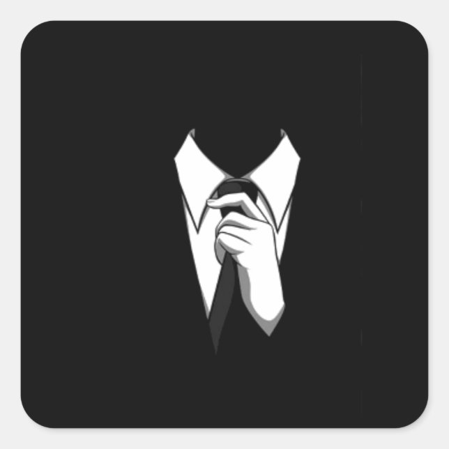 Sticker Carré Costume et Cravate anonyme (Devant)