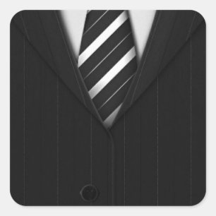 Sticker Carré Costume Homme en Gros Plan