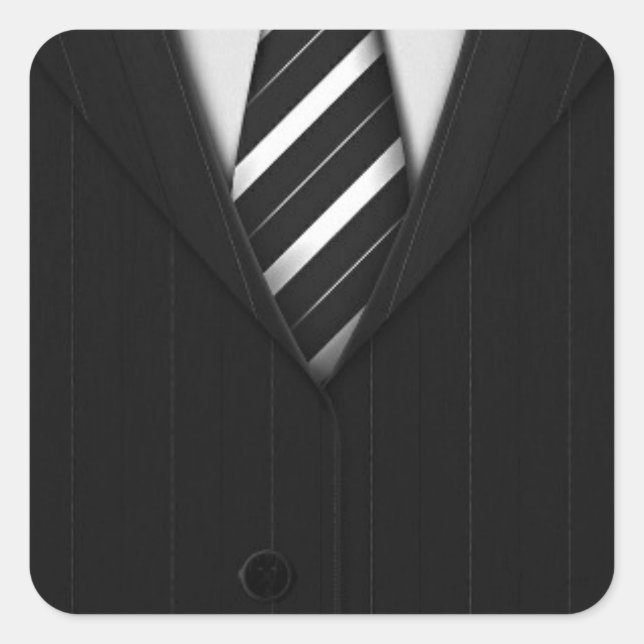 Sticker Carré Costume Homme Gros Plan (Devant)