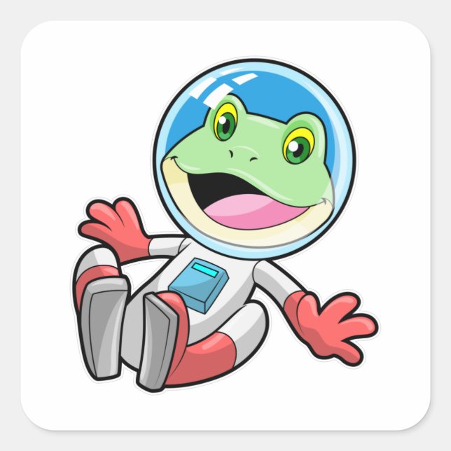 Sticker Carré Costume spatial de l'astronaute de grenouille (Devant)