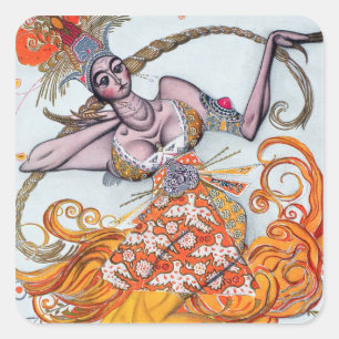 Sticker Carré Costumez la conception pour un pas de deux dansé 