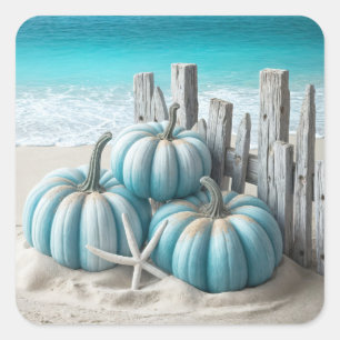 Sticker Carré Côte Blue Beach Citrouilles