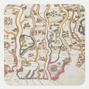 Sticker Carré Côte d'Afrique et fleuve Gambie 1622