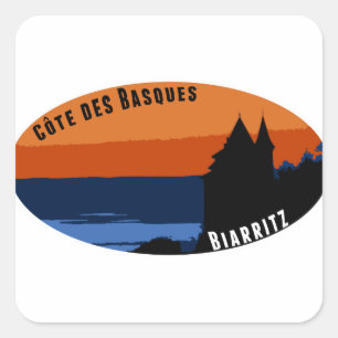 Sticker Carré Côte des Basques Biarritz
