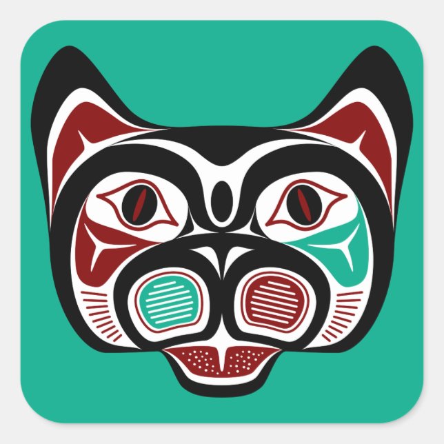 Sticker Carré Côte Pacifique Nord Haida Kitty (Devant)