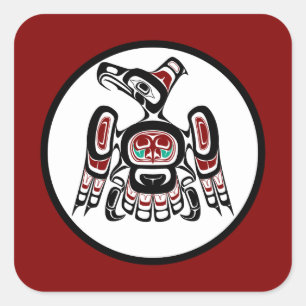 Sticker Carré Côte Pacifique Nord-Ouest Kaigani Thunderbird