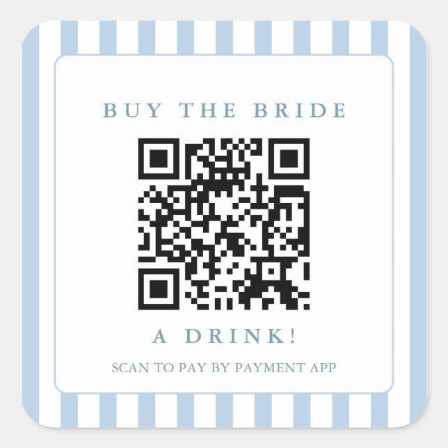 Sticker Carré Côtière Acheter la mariée A Drink QR Code (Devant)