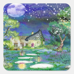 Sticker Carré Cottage Imaginaire