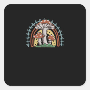 Sticker Carré Cottagecore Champignon Goblincore Mycologie Nature