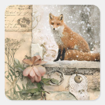 Cottagecore Vintage Renard d'Hiver