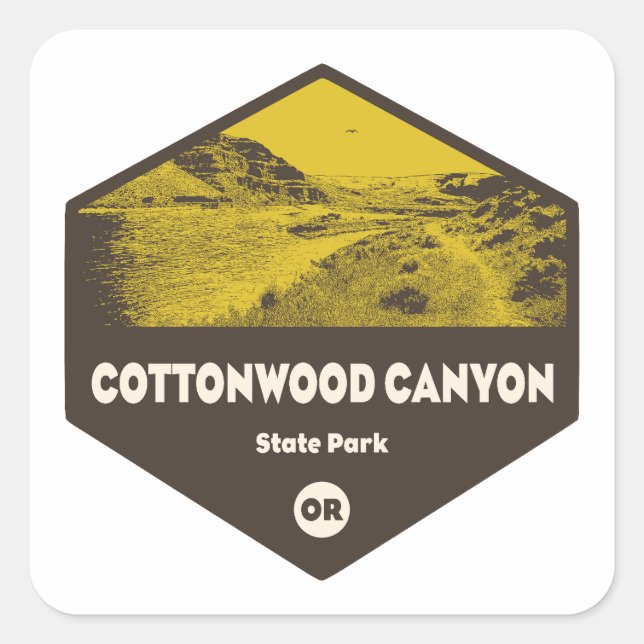 Sticker Carré Cottonwood Canyon State Park Oregon (Devant)