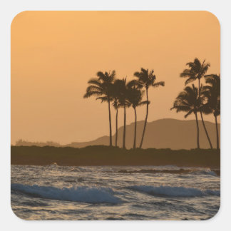 Sticker Carré Coucher de soleil sur Kauai