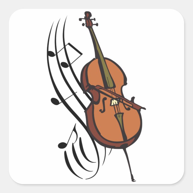 Sticker Carré Coucou et musique (Devant)