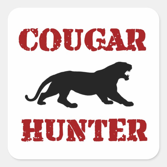 Sticker Carré Cougar Hunter (Devant)