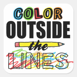 Sticker Carré Couleur À L'Extérieur Des Lignes