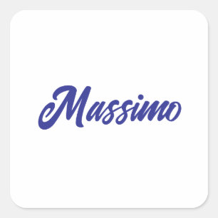 Sticker Carré Couleur bleu profond Calligraphie moderne simple d