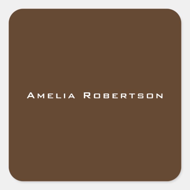 Sticker Carré Couleur Brown tendance Moderne Professionnel Perso (Devant)