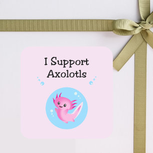 Sticker Carré Couleur claire pour Axolotls mou violet I