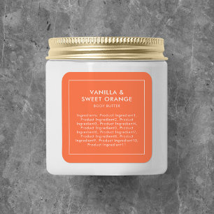 Sticker Carré Couleur modifiable Liste moderne des ingrédients É