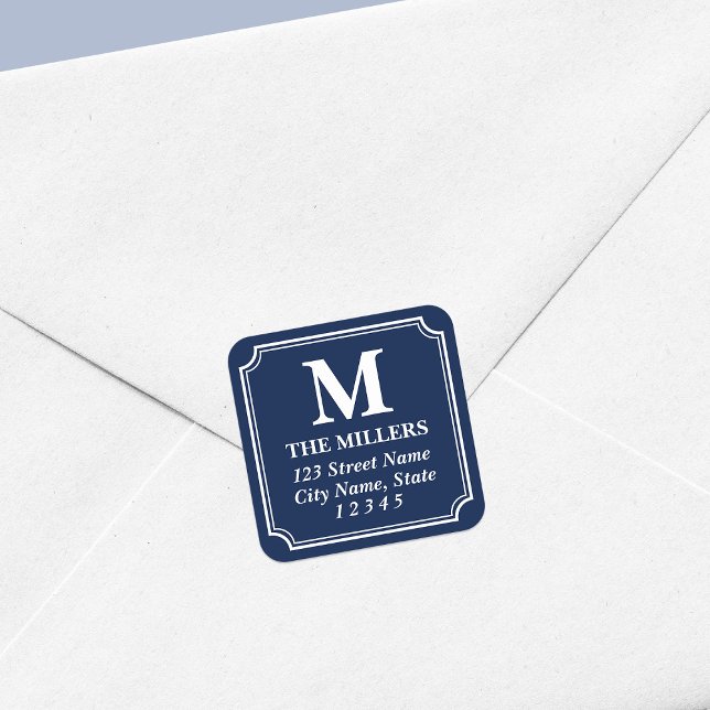 Sticker Carré Couleur modifiée avec l'adresse du monogramme de b (Créateur téléchargé)