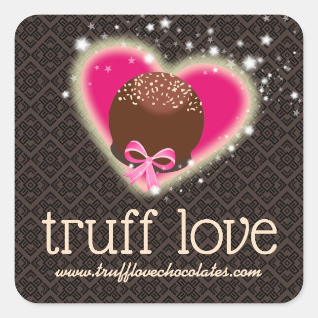 Sticker Carré Couleur personnalisée truffes chocolat confections (Devant)