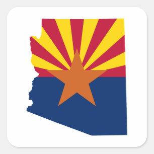 Sticker Carré Couleurs du drapeau de l'Arizona