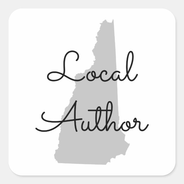 Sticker Carré Couleurs personnalisées New Hampshire Auteur local (Devant)