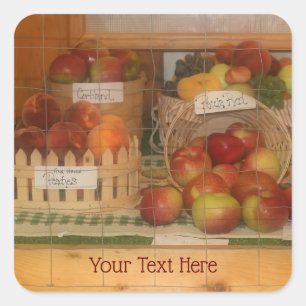 Sticker Carré Country Fair Fruit Harvest personnalisée