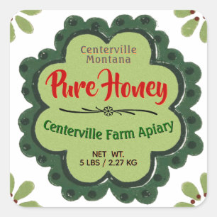 Sticker Carré Country Kitchen Honey Jar