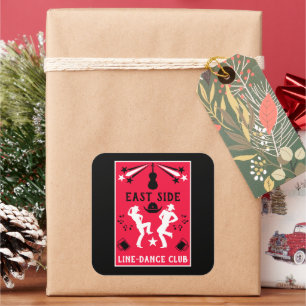 Sticker Carré Country Music Line Dancing
