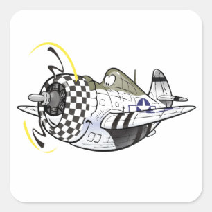 Sticker Carré Coup de foudre P-47