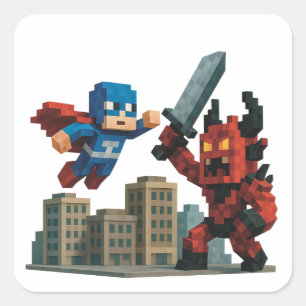 Sticker Carré Coup de projecteur Superhero Skyblade