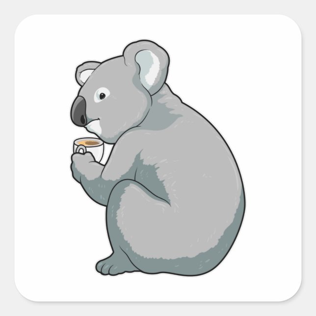 Sticker Carré Coupe Koala (Devant)
