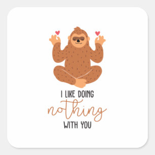 Sticker Carré Couple Art J'Aime Ne Rien Faire Avec Toi