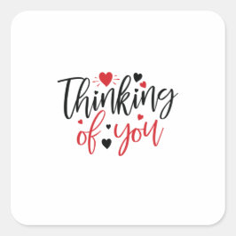 Sticker Carré Couple Cadeau Penser De Vous