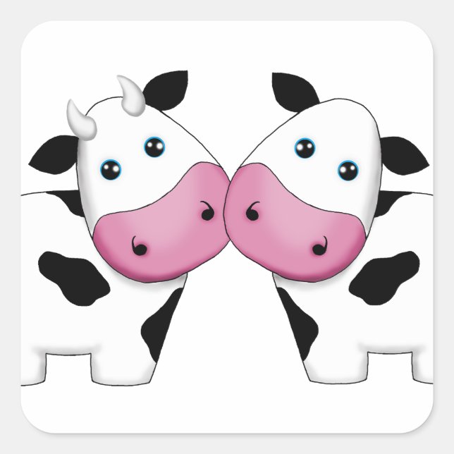 Sticker Carré Couple de vache (Devant)