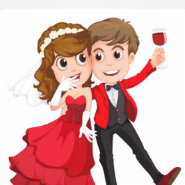 Sticker Carré Couple mariage
