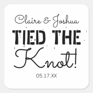 Sticker Carré Couple Mariage de noeud personnalisé