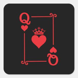 Sticker Carré Couples jumelés Costume d'Halloween Reine des Coeu