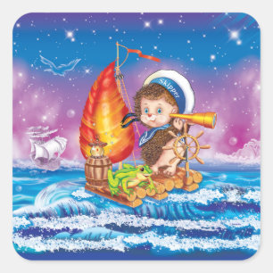 Sticker Carré Courageux marin